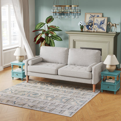 67.7''Upholstered 3 Seater Sofa Couch, with Solid Wood Frame, High-Density Foam Cushions, Tool-Free Assembly