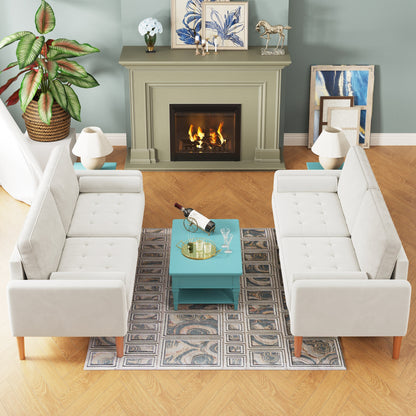 67.7''Upholstered 3 Seater Sofa Couch, with Solid Wood Frame, High-Density Foam Cushions, Tool-Free Assembly
