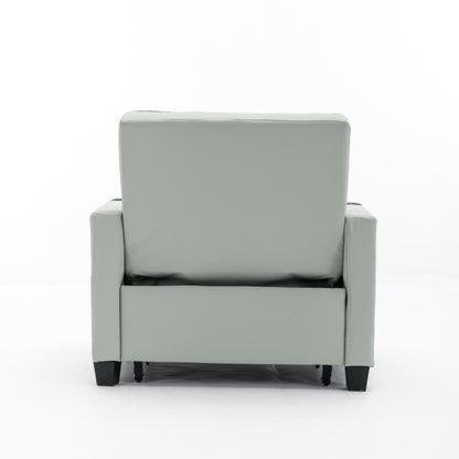 68.12 Faux Leather 3-in-1 Single Convertible Pull Out Sofa with USB Ports and Wear-resistantfor Living Room