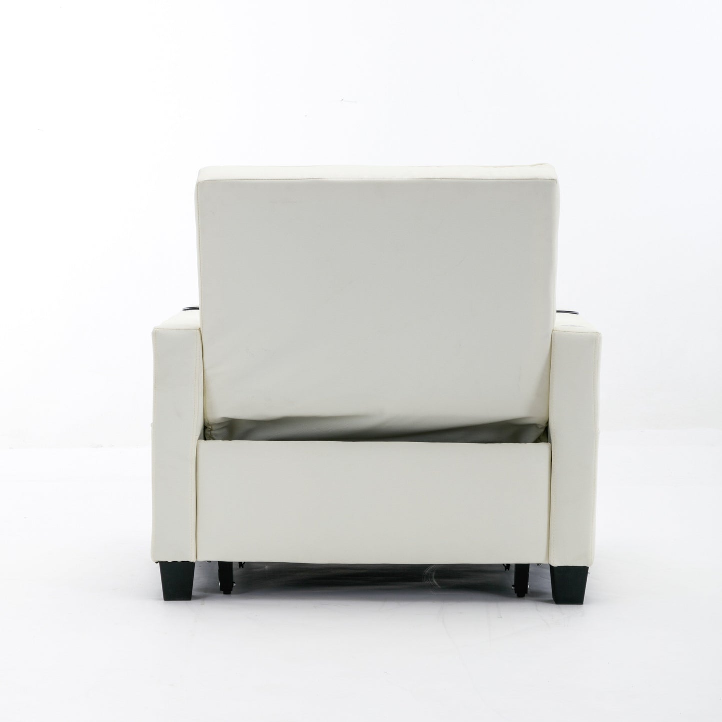 68.12 Faux Leather 3-in-1 Single Convertible Pull Out Sofa with USB Ports and Wear-resistantfor Living Room
