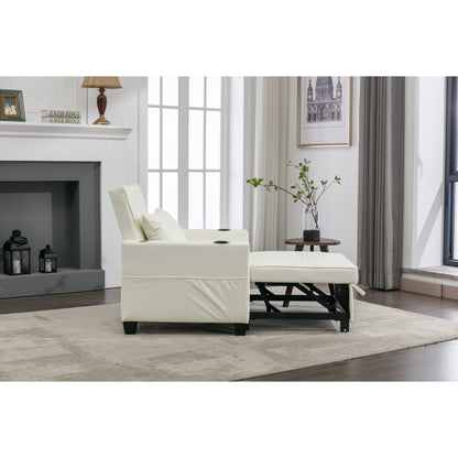 68.12 Faux Leather 3-in-1 Single Convertible Pull Out Sofa with USB Ports and Wear-resistantfor Living Room