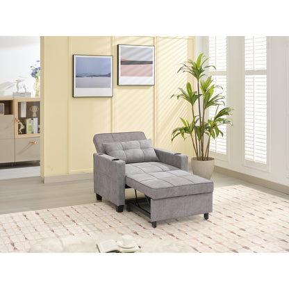 68.12 Tech Clothr 3-in-1 Single Convertible Pull Out Sofa with USB Ports and Wear-resistantfor Living Room