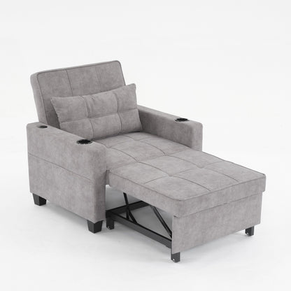 68.12 Tech Clothr 3-in-1 Single Convertible Pull Out Sofa with USB Ports and Wear-resistantfor Living Room