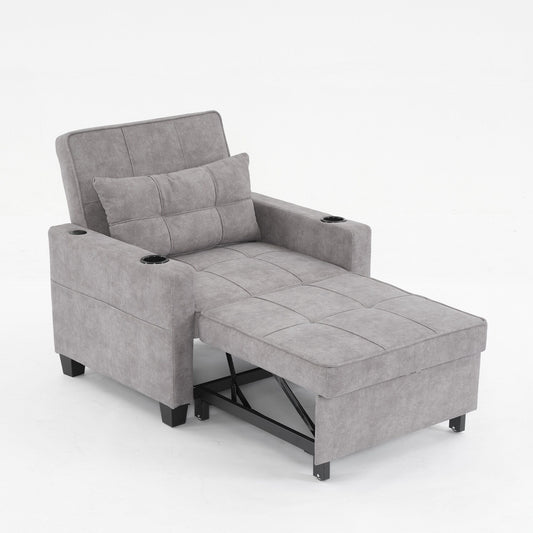 68.12 Tech Clothr 3-in-1 Single Convertible Pull Out Sofa with USB Ports and Wear-resistantfor Living Room