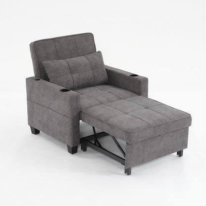 68.12 Tech Clothr 3-in-1 Single Convertible Pull Out Sofa with USB Ports and Wear-resistantfor Living Room