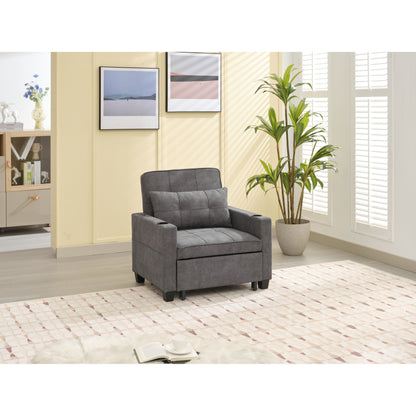 68.12 Tech Clothr 3-in-1 Single Convertible Pull Out Sofa with USB Ports and Wear-resistantfor Living Room