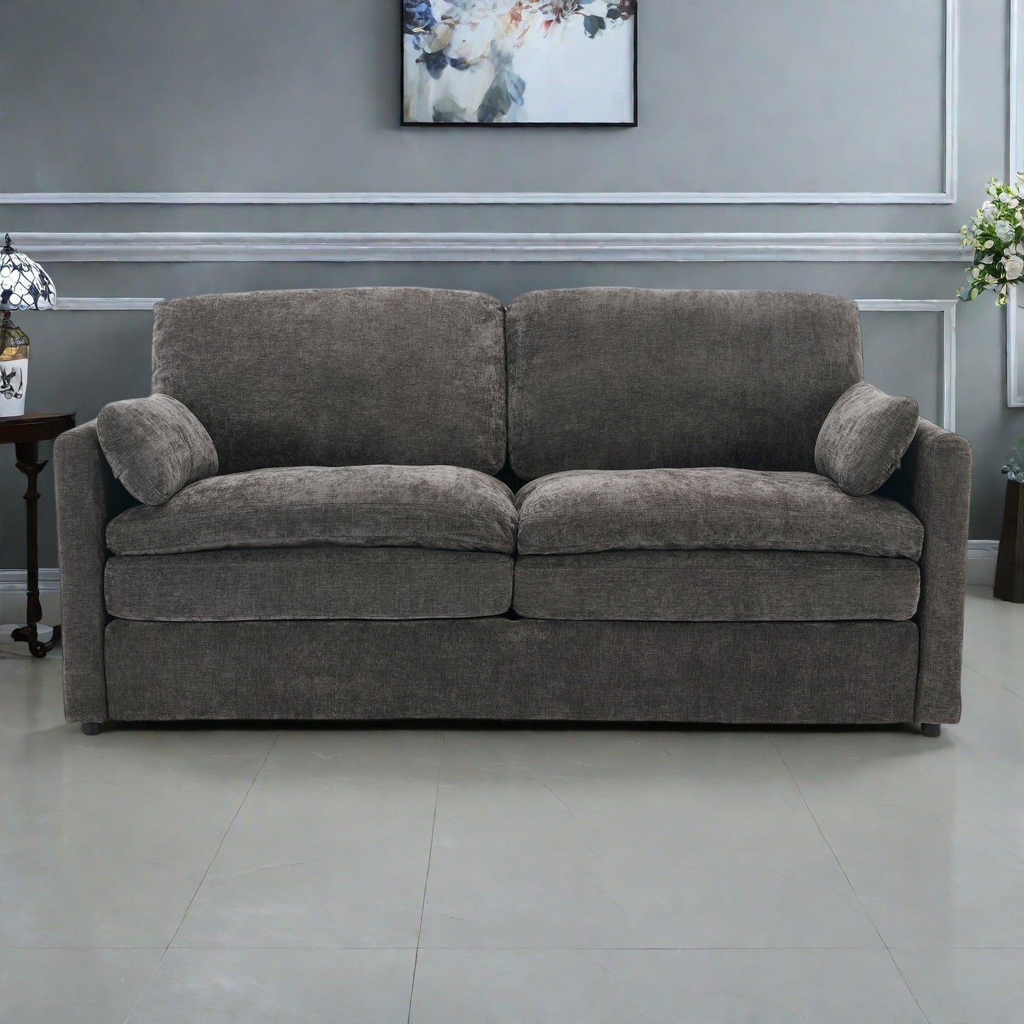 68.1 Chenille 2-Seater Sofa with Double-Layered Cushions for Living Room