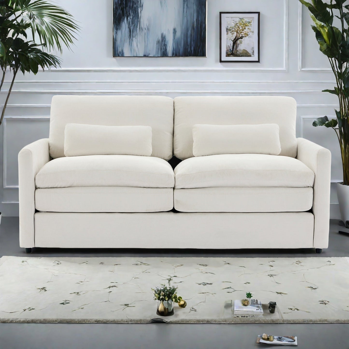 68.1 Chenille 2-Seater Sofa with Double-Layered Cushions for Living Room