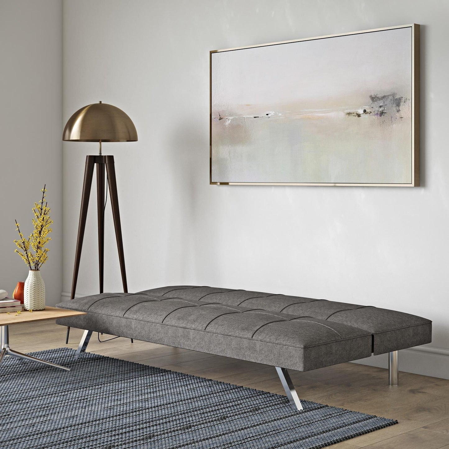 68.9 Fabric Loveseat Sofa Bed with Metal Frame and Stainless Legs for Living Room