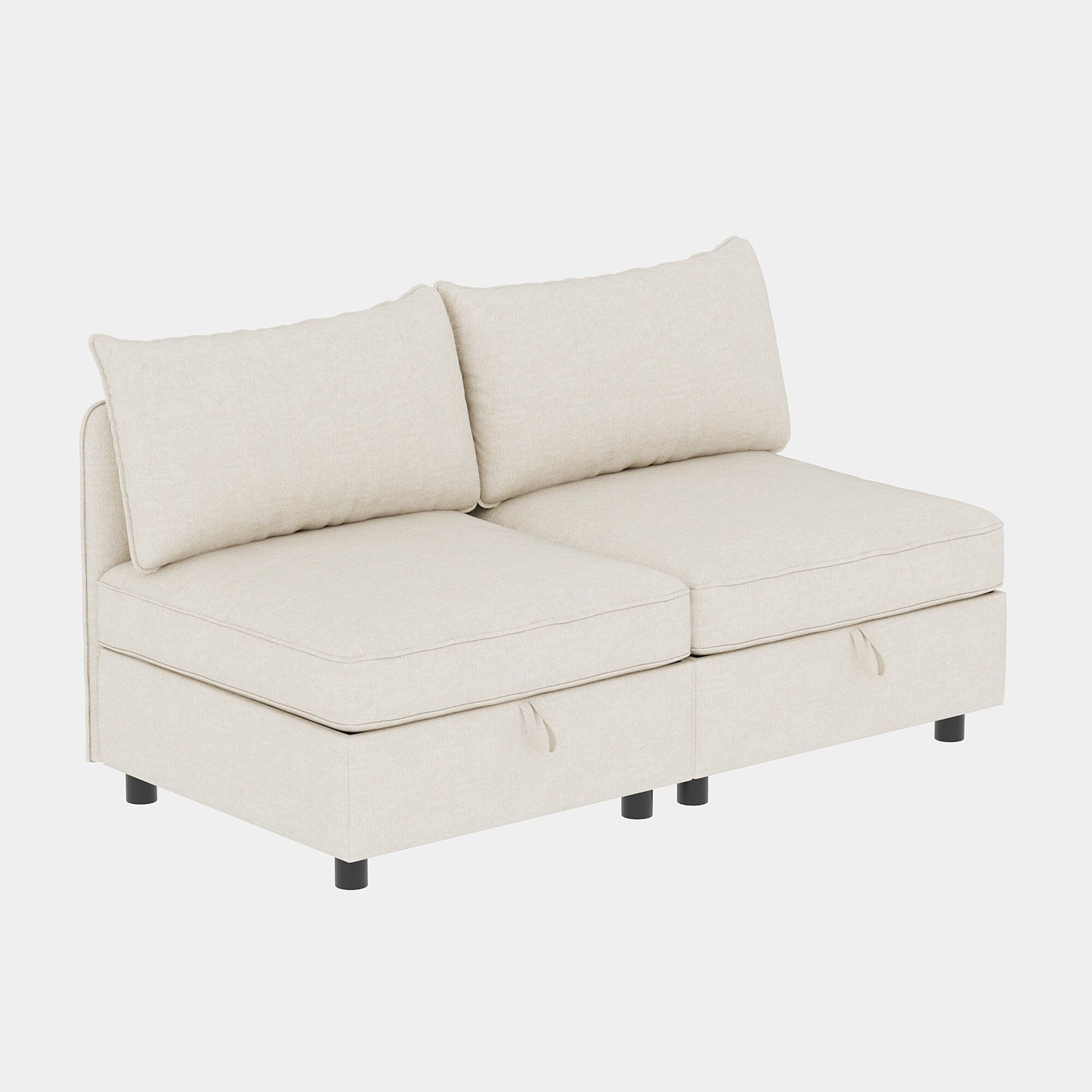 68 Chenille Mid-Century Loveseat with Hidden Storage and 250lb Capacity