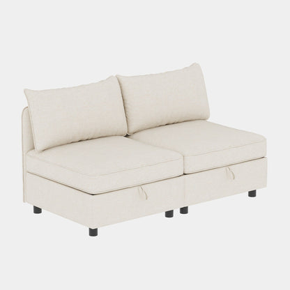 68 Chenille Mid-Century Loveseat with Hidden Storage and 250lb Capacity
