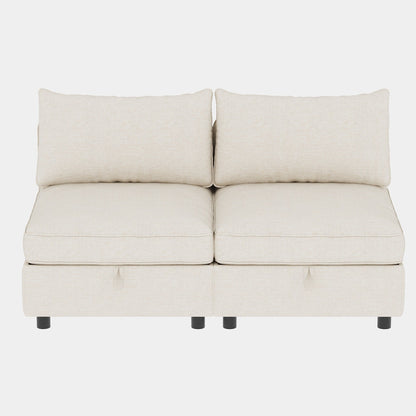 68 Chenille Mid-Century Loveseat with Hidden Storage and 250lb Capacity