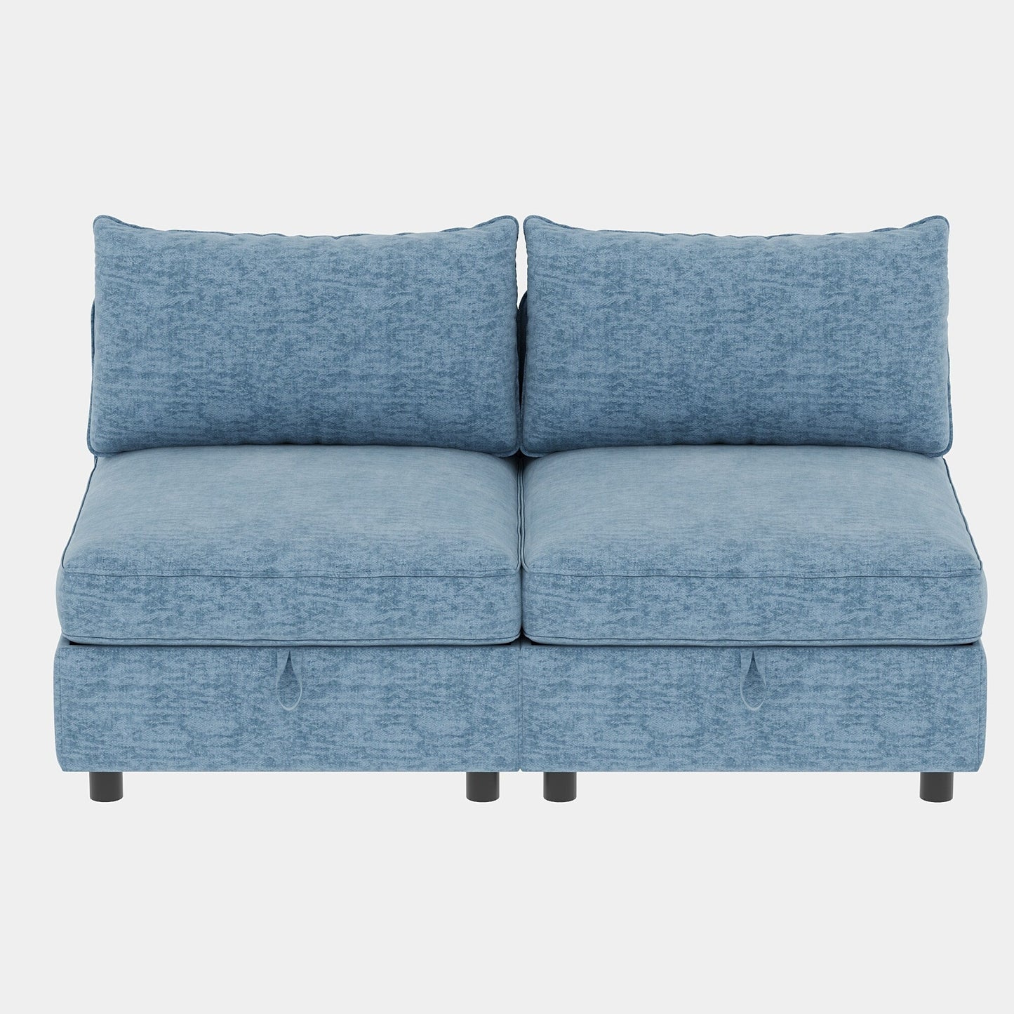 68 Chenille Mid-Century Loveseat with Hidden Storage and 250lb Capacity