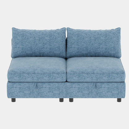 68 Chenille Mid-Century Loveseat with Hidden Storage and 250lb Capacity