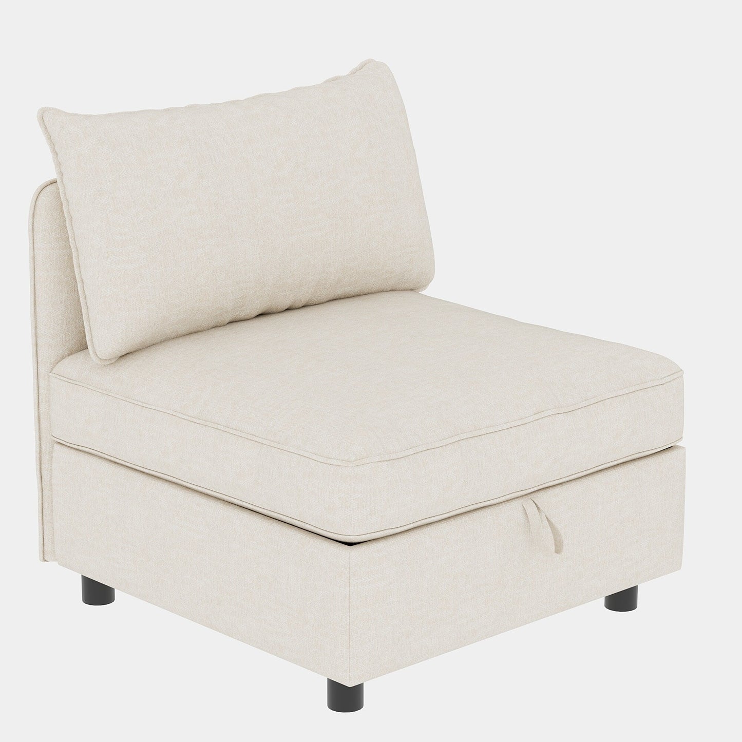 68 Chenille Mid-Century Loveseat with Hidden Storage and 250lb Capacity