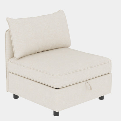 68 Chenille Mid-Century Loveseat with Hidden Storage and 250lb Capacity