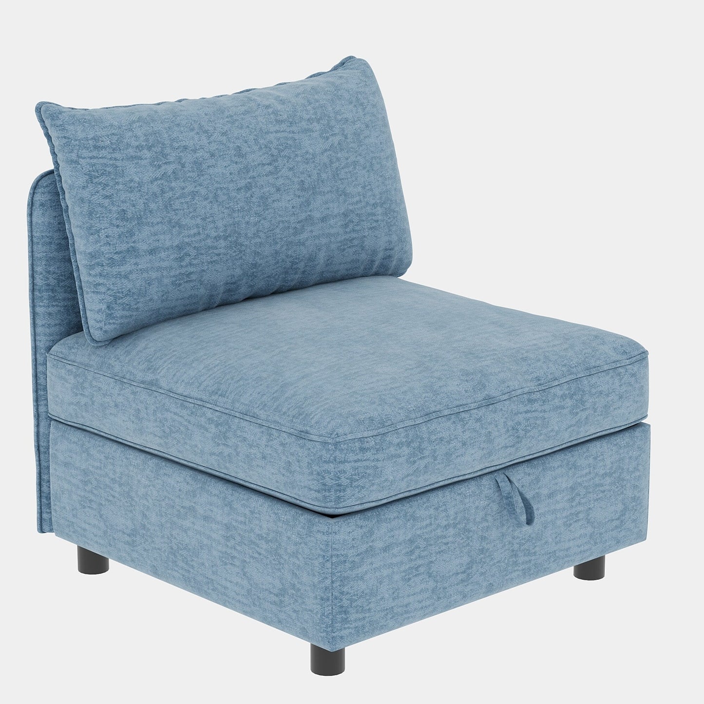 68 Chenille Mid-Century Loveseat with Hidden Storage and 250lb Capacity