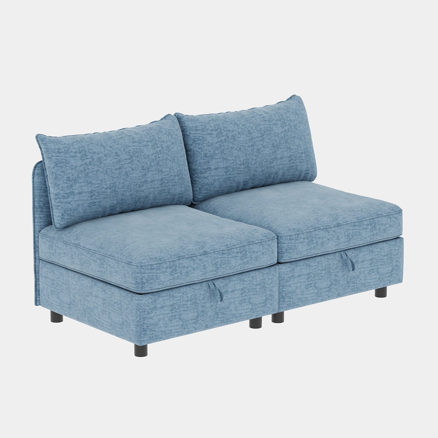 68 Chenille Mid-Century Loveseat with Hidden Storage and 250lb Capacity