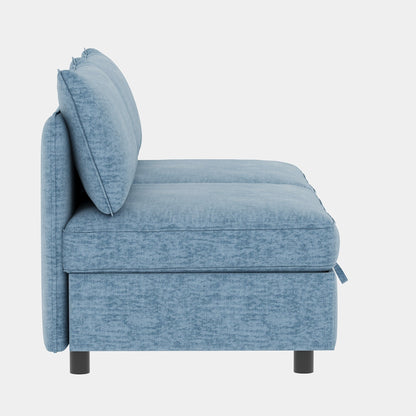 68 Chenille Mid-Century Loveseat with Hidden Storage and 250lb Capacity