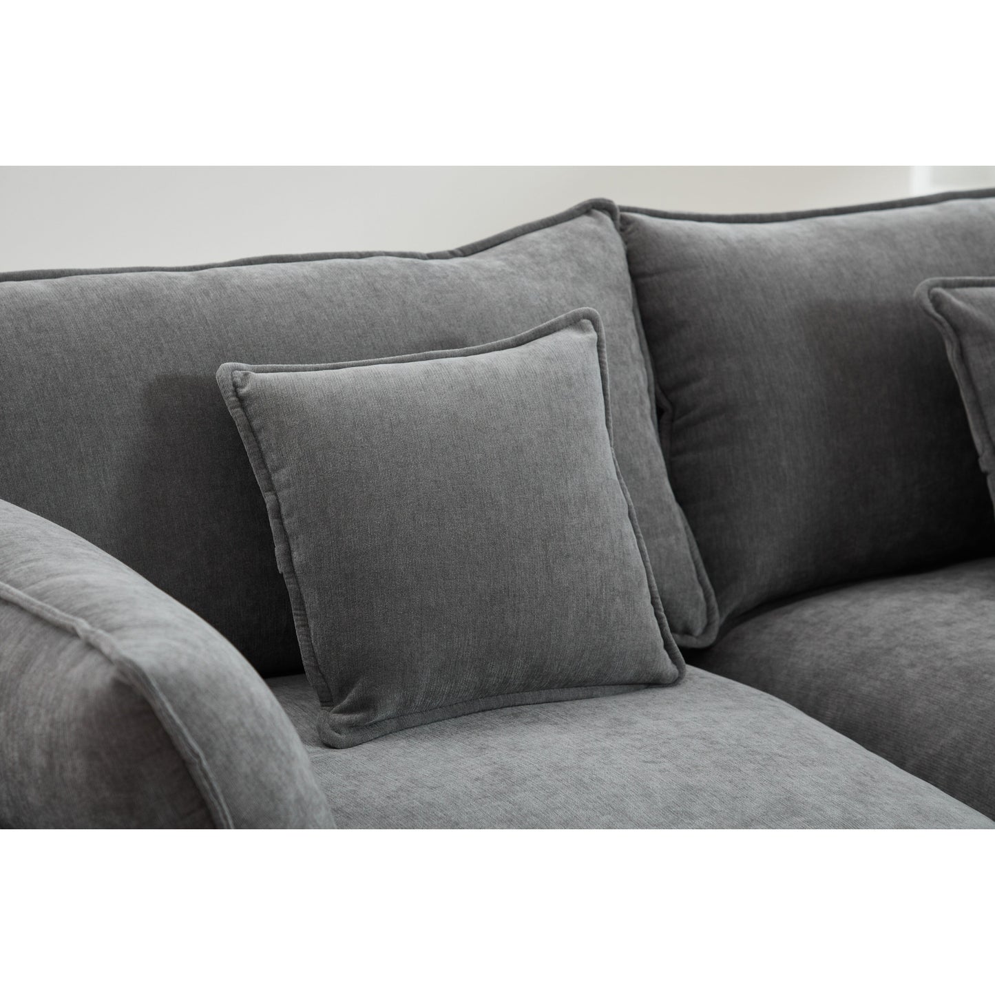 68 Chenille Modular Sectional Sofa with L-Shaped Design, Removable Ottoman, and 2-Seater Configuration