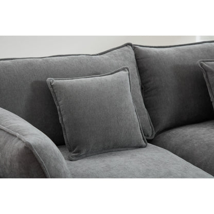 68 Chenille Modular Sectional Sofa with L-Shaped Design, Removable Ottoman, and 2-Seater Configuration