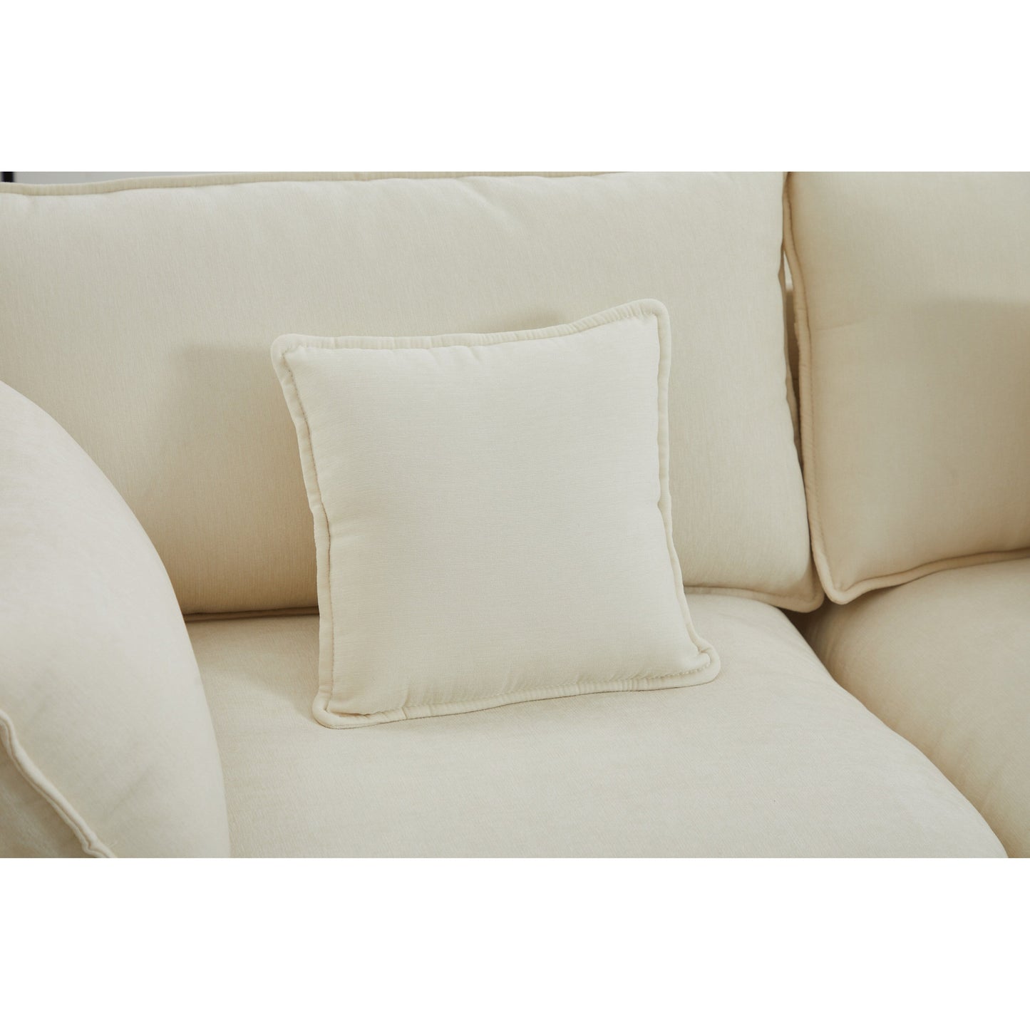 68 Chenille Modular Sectional Sofa with L-Shaped Design, Removable Ottoman, and 2-Seater Configuration