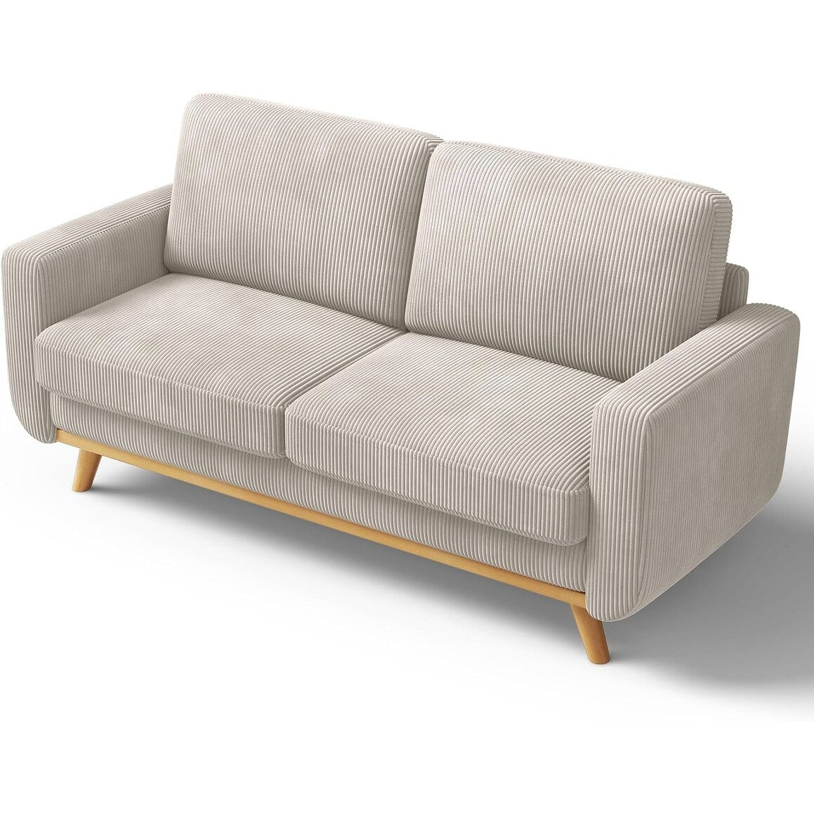 68 Green Corduroy Loveseat Sofa - Comfy Spring Cushion & Solid Wood Frame, Modern Deep Seat for Living Room & Office