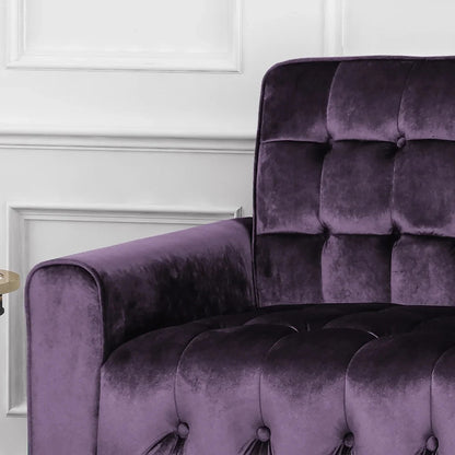 70 in Square Arms Velvet Straight Sofa