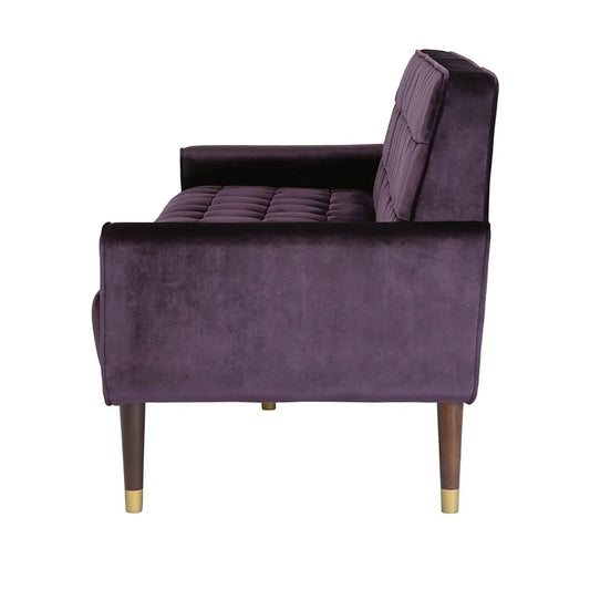 70 in Square Arms Velvet Straight Sofa
