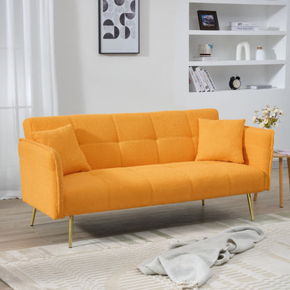 70-inch teddy fleece sofabed, convertible futon sofabed with adjustable arms and backrest