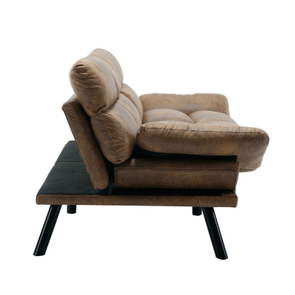 70.08 Teddy Fabric 2-Seater Loveseat Sofa with Thick Cushions, Metal Legs, and 600LB Weight Capacity
