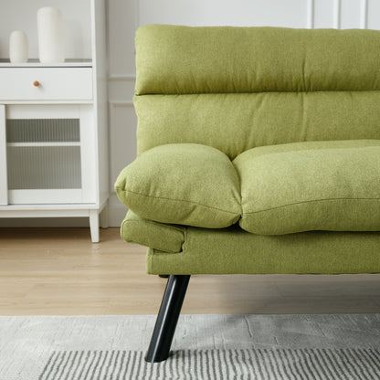 70.08 Teddy Fabric 2-Seater Loveseat Sofa with Thick Cushions, Metal Legs, and 600LB Weight Capacity