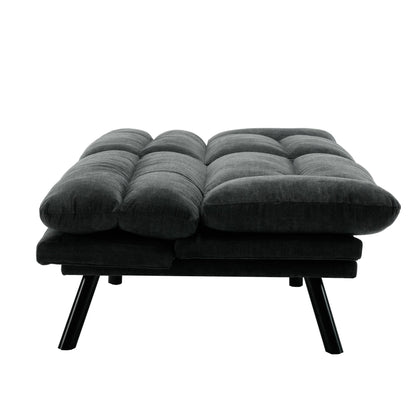 70.08 Teddy Fabric 2-Seater Loveseat Sofa with Thick Cushions, Metal Legs, and 600LB Weight Capacity