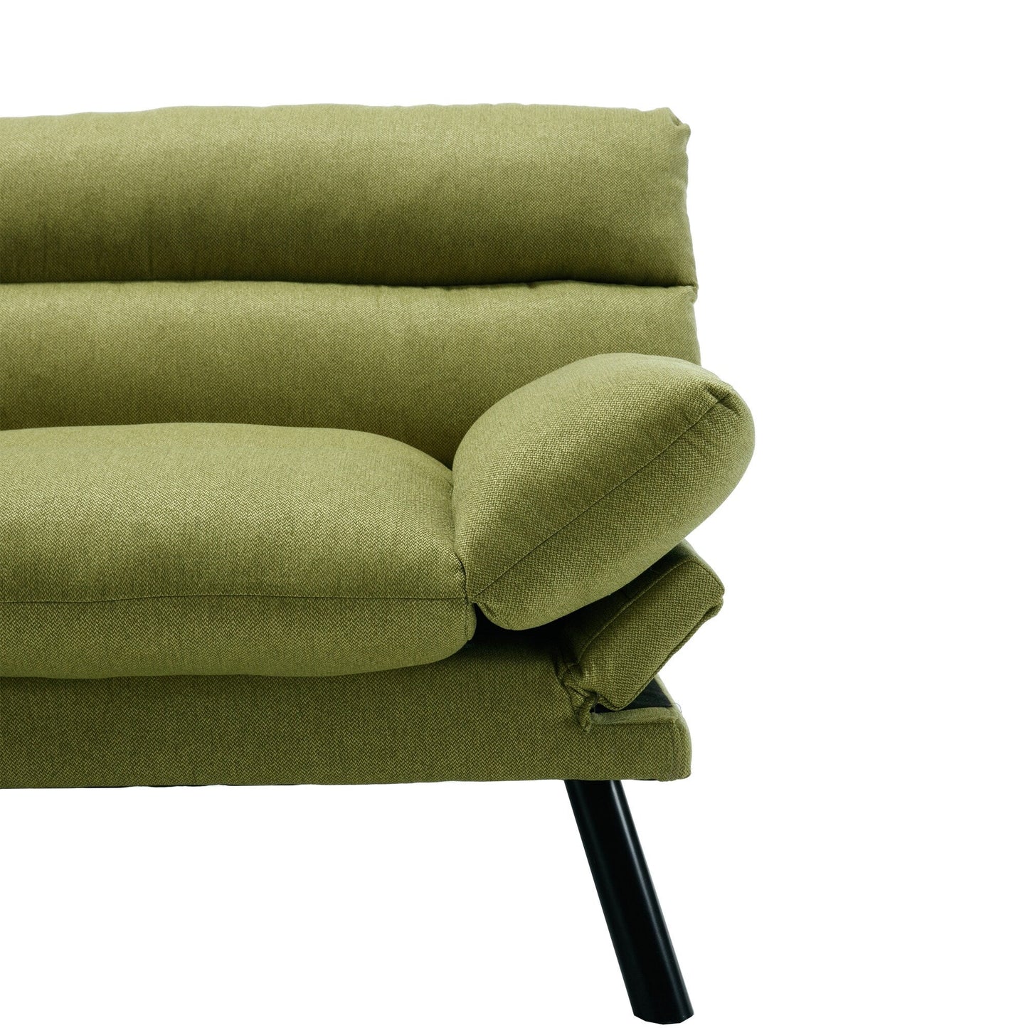 70.08 Teddy Fabric 2-Seater Loveseat Sofa with Thick Cushions, Metal Legs, and 600LB Weight Capacity