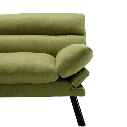 70.08 Teddy Fabric 2-Seater Loveseat Sofa with Thick Cushions, Metal Legs, and 600LB Weight Capacity