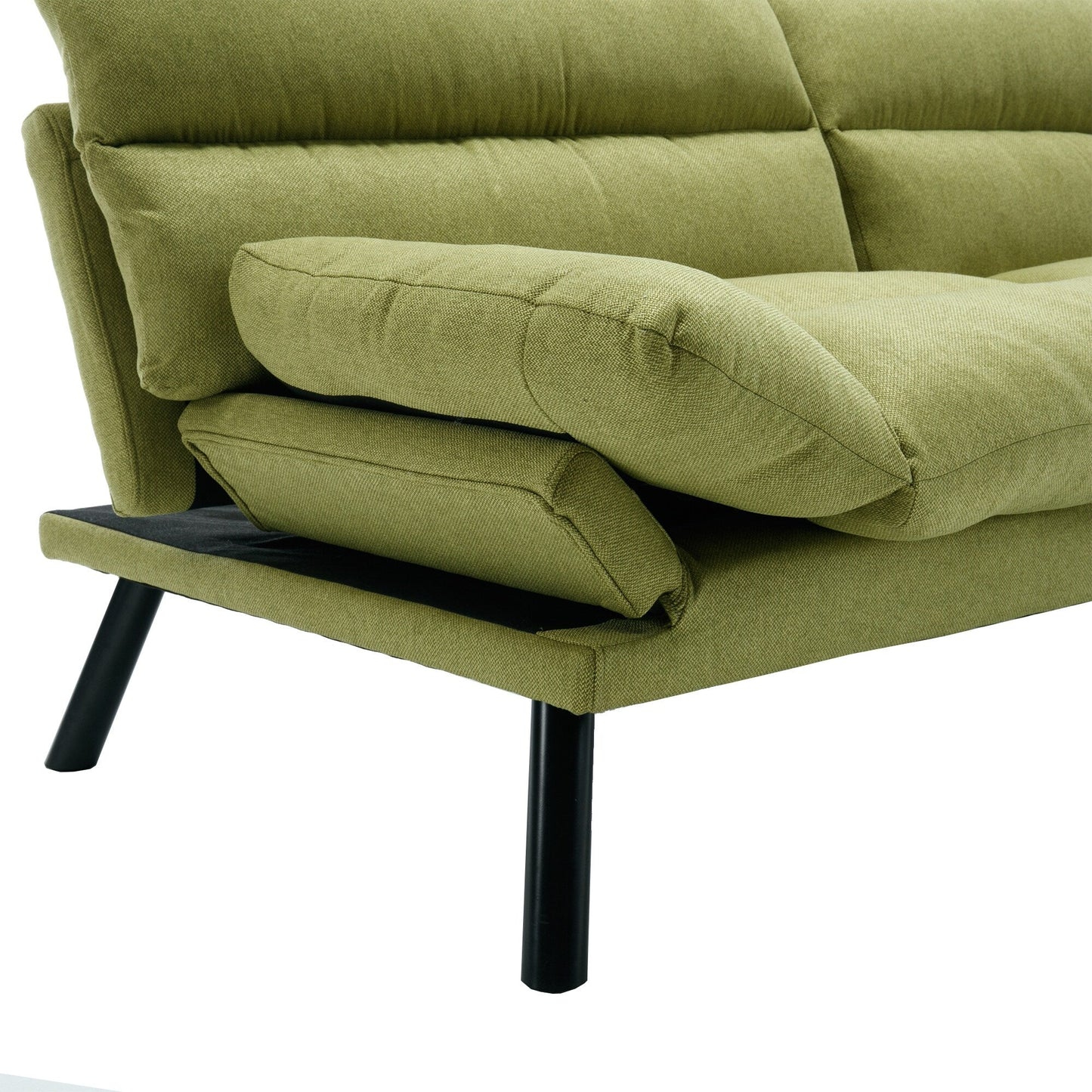 70.08 Teddy Fabric 2-Seater Loveseat Sofa with Thick Cushions, Metal Legs, and 600LB Weight Capacity