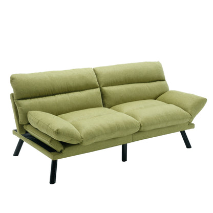 70.08 Teddy Fabric 2-Seater Loveseat Sofa with Thick Cushions, Metal Legs, and 600LB Weight Capacity