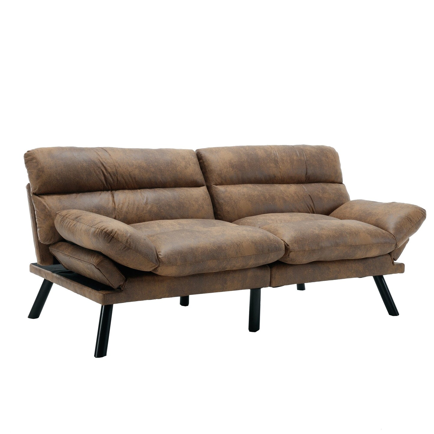 70.08 Teddy Fabric 2-Seater Loveseat Sofa with Thick Cushions, Metal Legs, and 600LB Weight Capacity