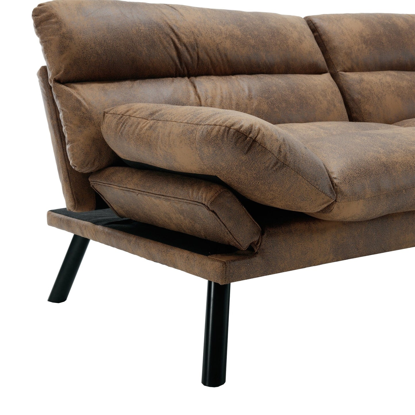 70.08 Teddy Fabric 2-Seater Loveseat Sofa with Thick Cushions, Metal Legs, and 600LB Weight Capacity