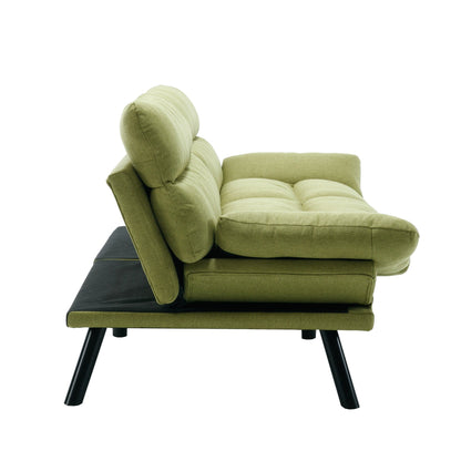 70.08 Teddy Fabric 2-Seater Loveseat Sofa with Thick Cushions, Metal Legs, and 600LB Weight Capacity