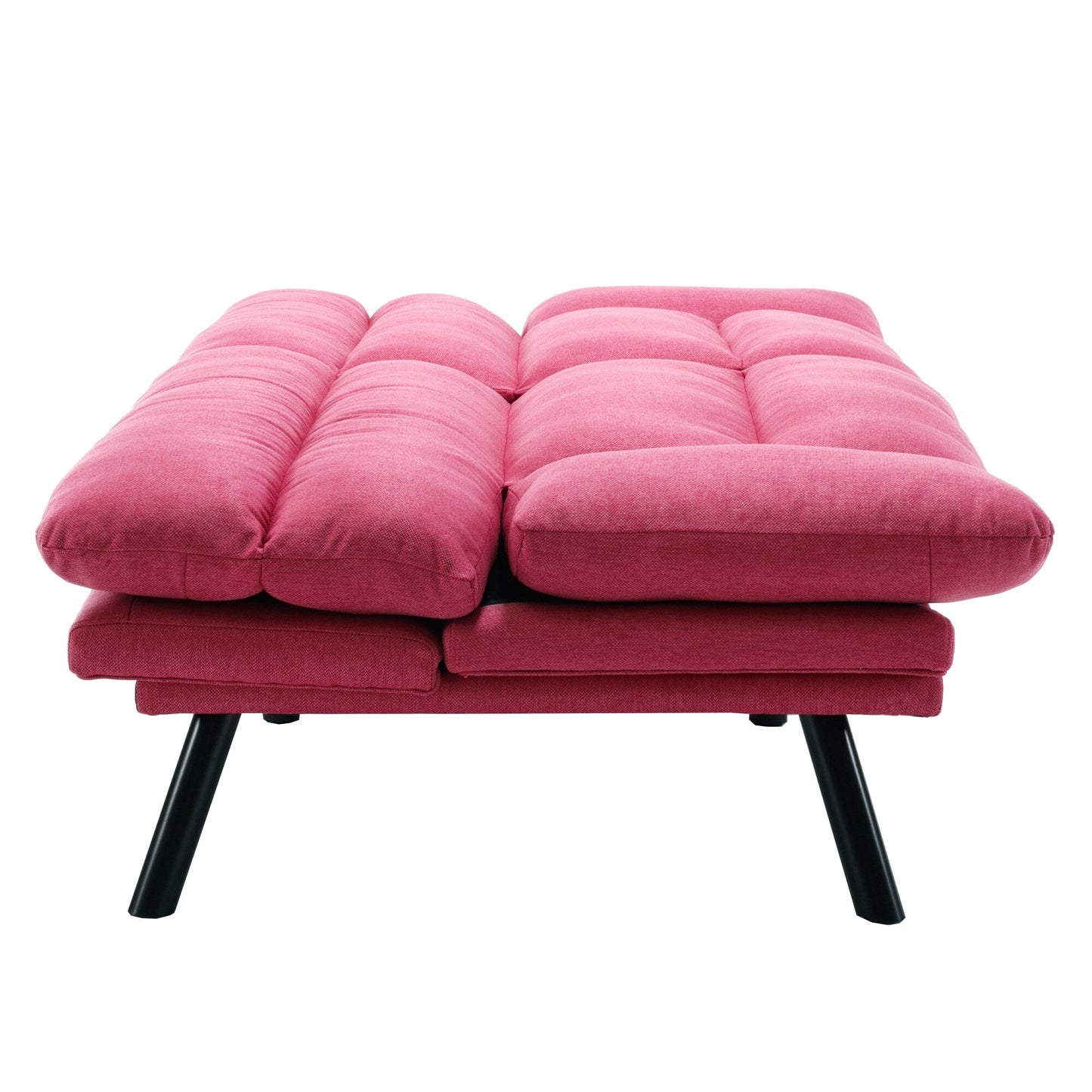 70.08 Teddy Fabric 2-Seater Loveseat Sofa with Thick Cushions, Metal Legs, and 600LB Weight Capacity