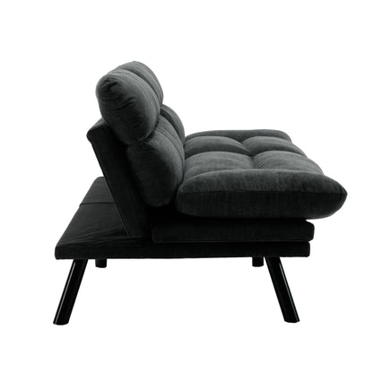 70.08 Teddy Fabric 2-Seater Loveseat Sofa with Thick Cushions, Metal Legs, and 600LB Weight Capacity