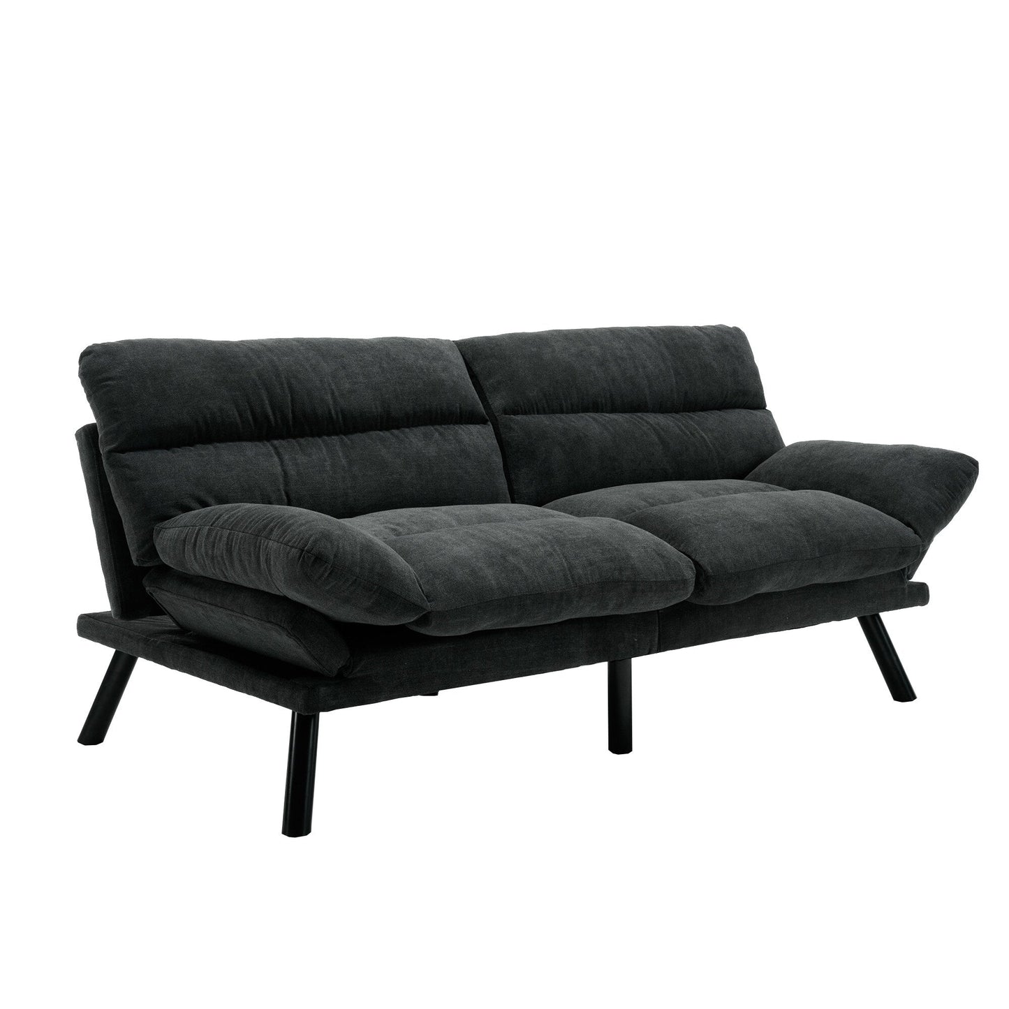 70.08 Teddy Fabric 2-Seater Loveseat Sofa with Thick Cushions, Metal Legs, and 600LB Weight Capacity