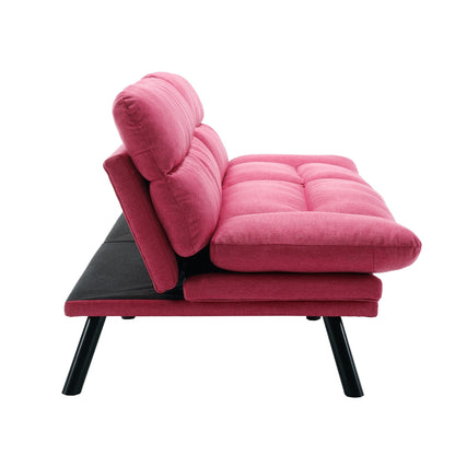 70.08 Teddy Fabric 2-Seater Loveseat Sofa with Thick Cushions, Metal Legs, and 600LB Weight Capacity