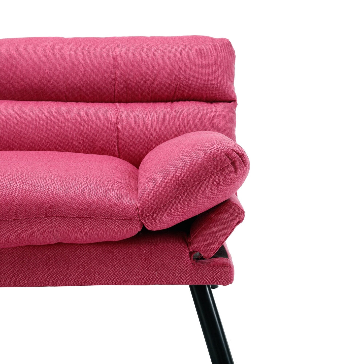 70.08 Teddy Fabric 2-Seater Loveseat Sofa with Thick Cushions, Metal Legs, and 600LB Weight Capacity