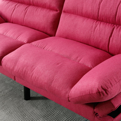 70.08 Teddy Fabric 2-Seater Loveseat Sofa with Thick Cushions, Metal Legs, and 600LB Weight Capacity