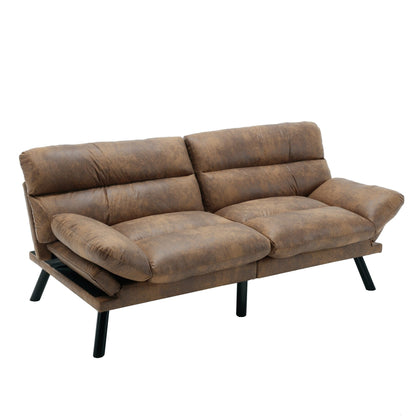 70.08 Teddy Fabric 2-Seater Loveseat Sofa with Thick Cushions, Metal Legs, and 600LB Weight Capacity