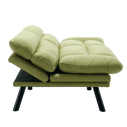 70.08 Teddy Fabric 2-Seater Loveseat Sofa with Thick Cushions, Metal Legs, and 600LB Weight Capacity