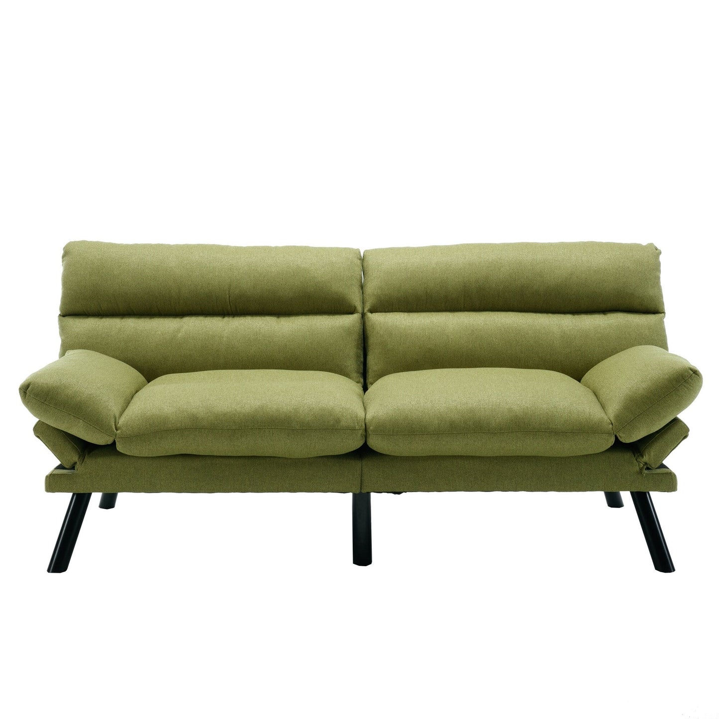 70.08 Teddy Fabric 2-Seater Loveseat Sofa with Thick Cushions, Metal Legs, and 600LB Weight Capacity