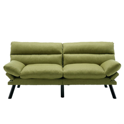 70.08 Teddy Fabric 2-Seater Loveseat Sofa with Thick Cushions, Metal Legs, and 600LB Weight Capacity